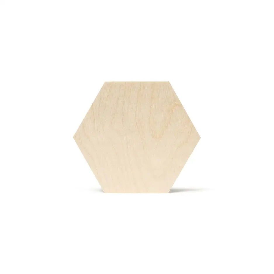 8x8 Hexagon Blank Birch Wood Panel - No Adhesive