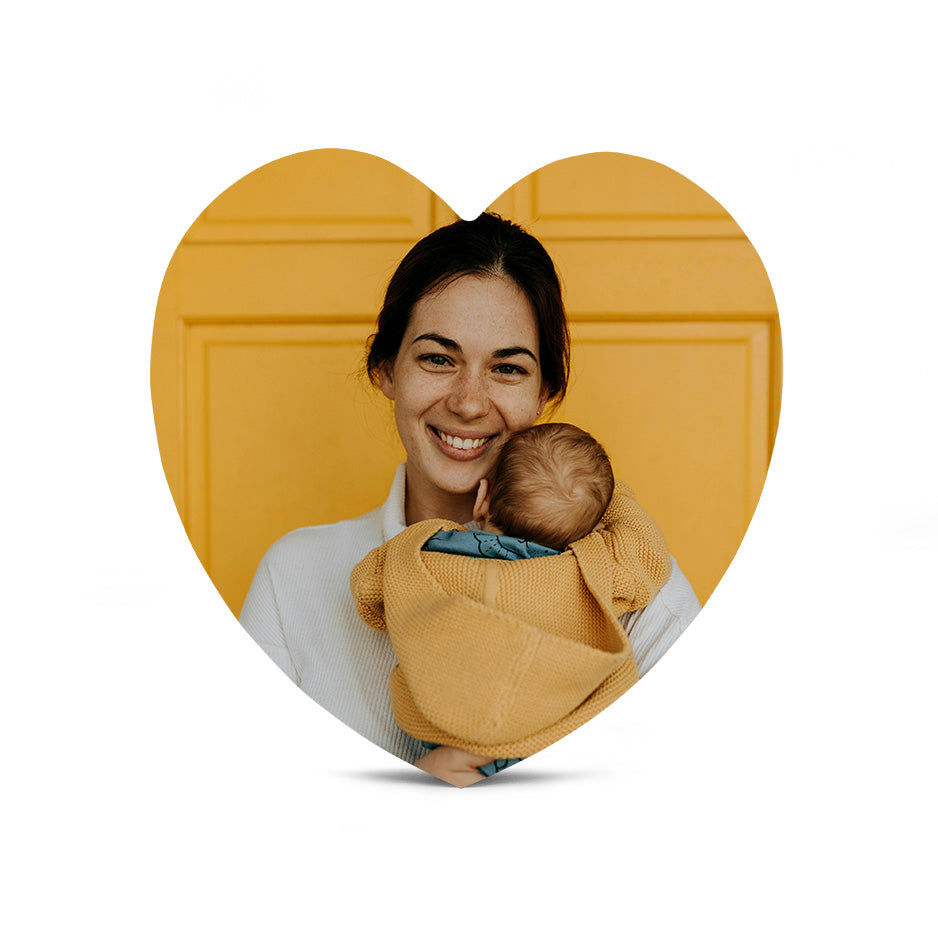 12 Inch Heart Print on Bright White Wood 40%