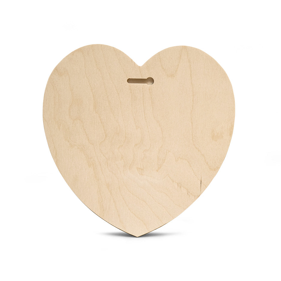 12 Inch Heart Print on Bright White Wood 40%