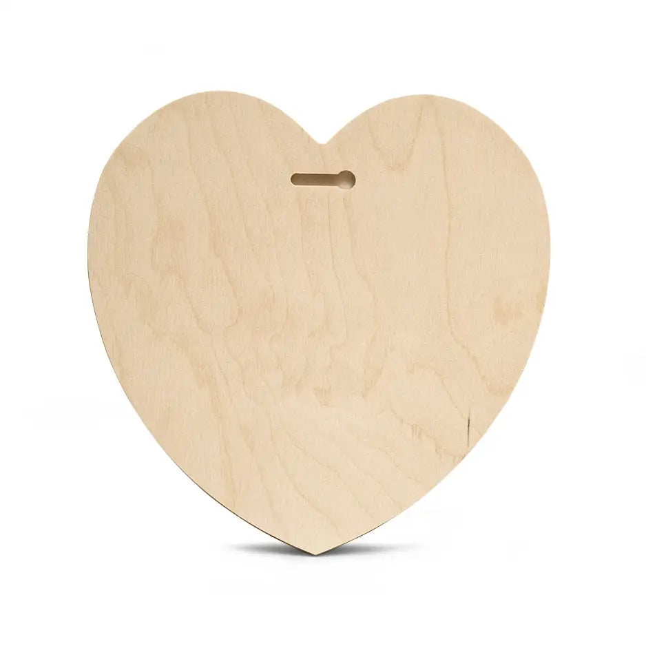 12 Inch Heart Print on Bright White Wood 50%