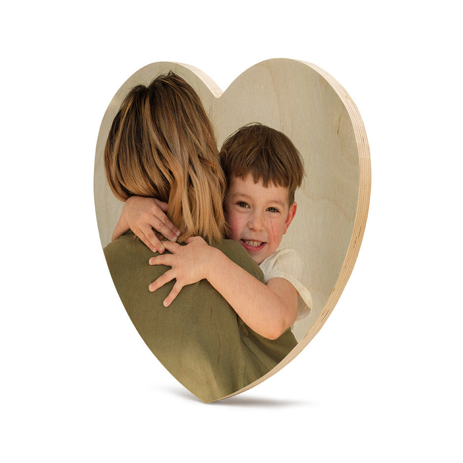12 Inch Heart Print on Vintage Matte Wood 40%