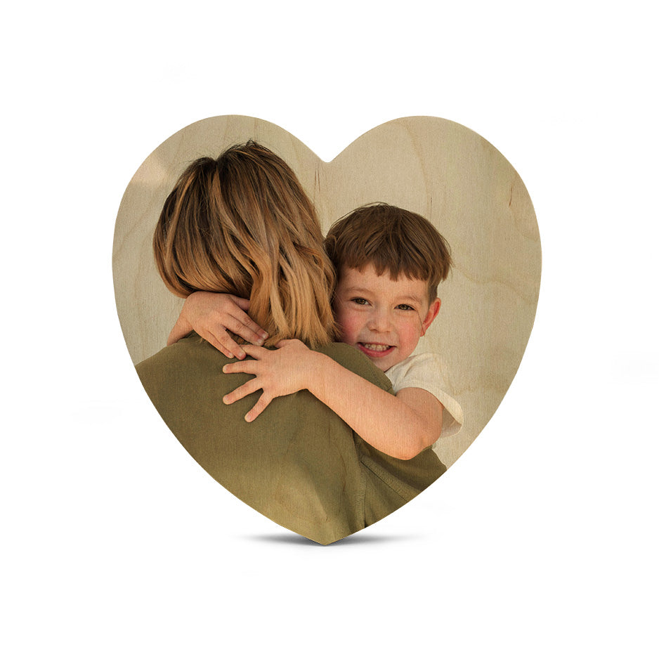 12 Inch Heart Print on Vintage Matte Wood 40%