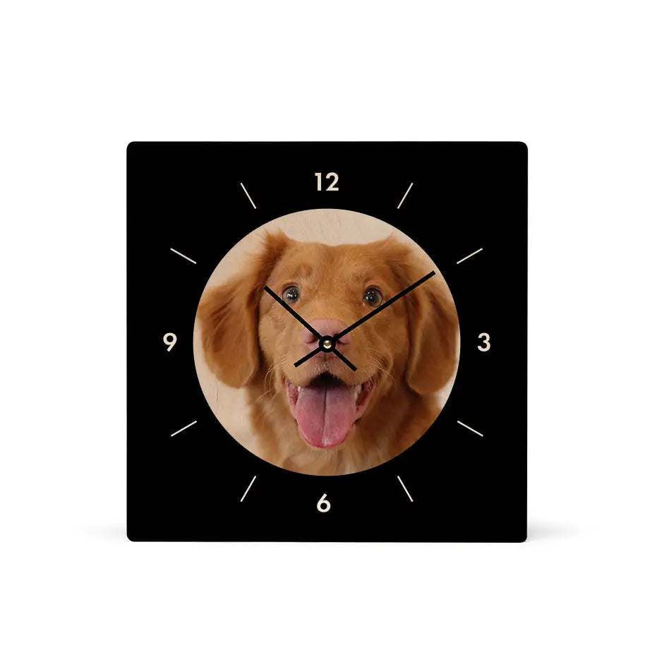 12x12 Circle Personalized Wood Clock - Black / No gift