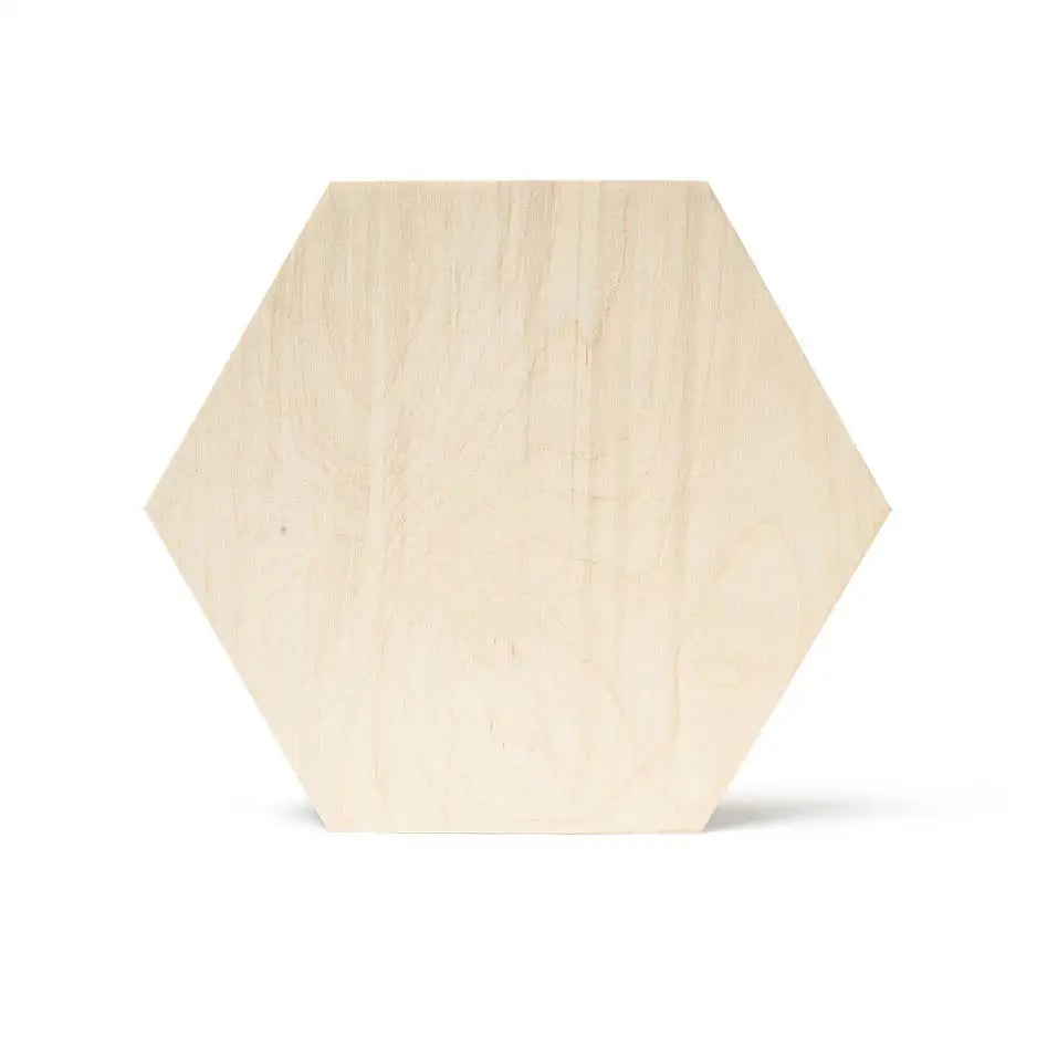 12x12 Hexagon Blank Birch Wood Panel - No Adhesive