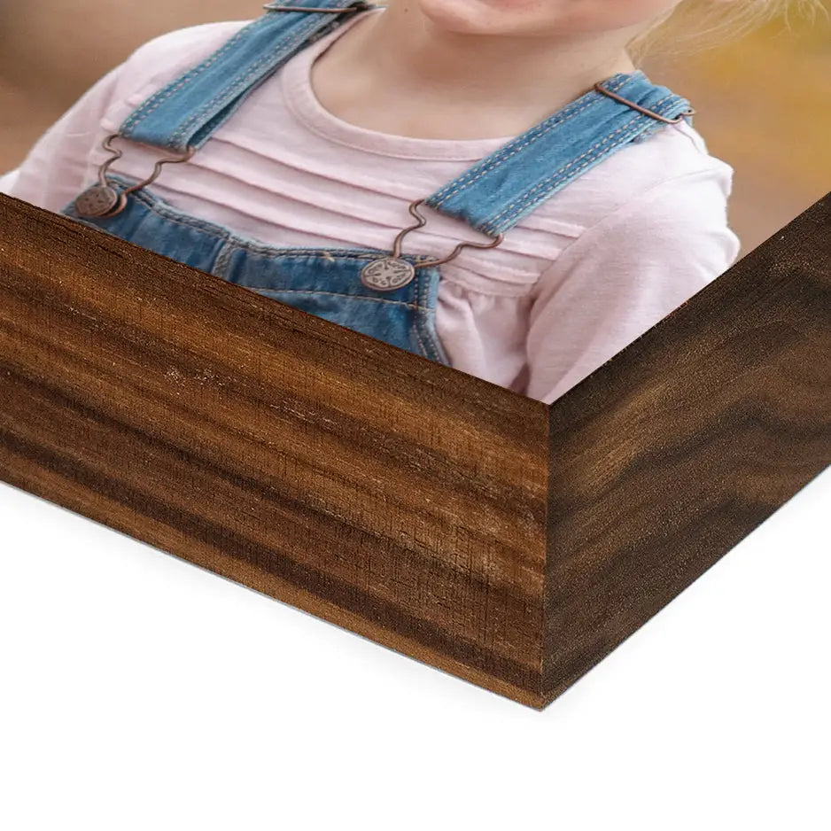 3x3 Black Walnut Wood Photo Block