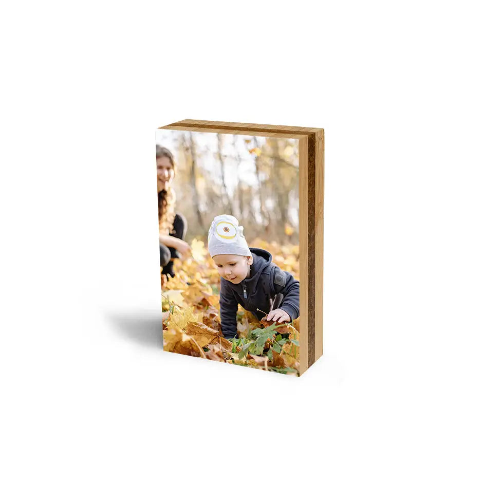 5x7 Bamboo Wood Photo Block - Portrait / No gift wrapped