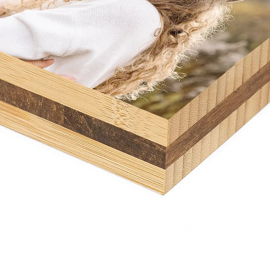 6x6 Bamboo Wood Photo Block