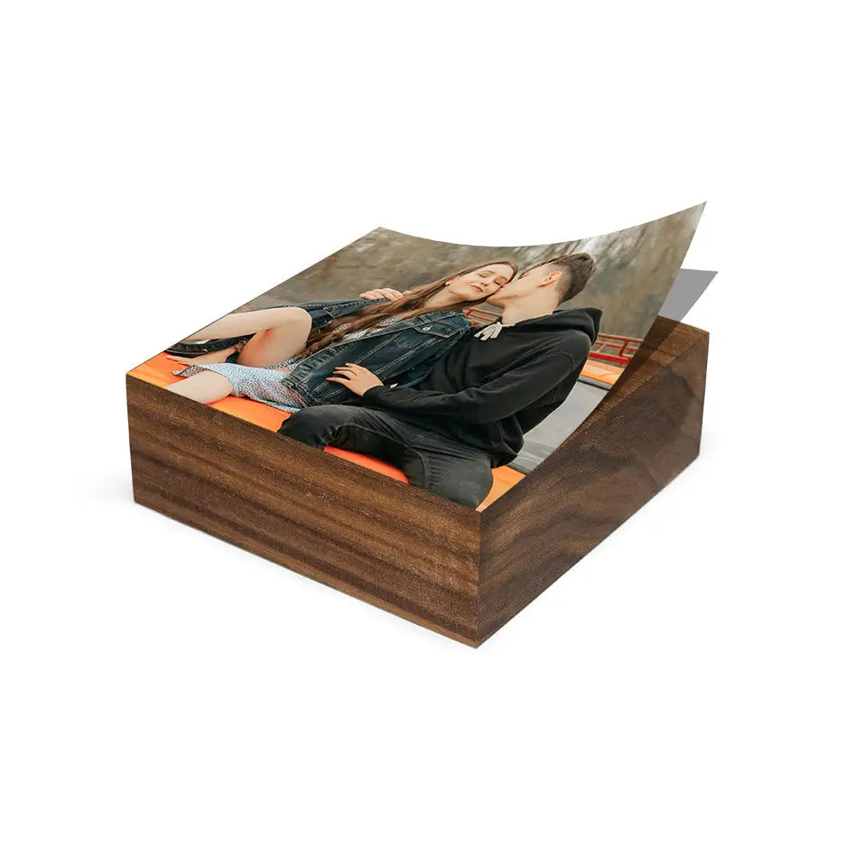 6x6 Black Walnut Wood Photo Block