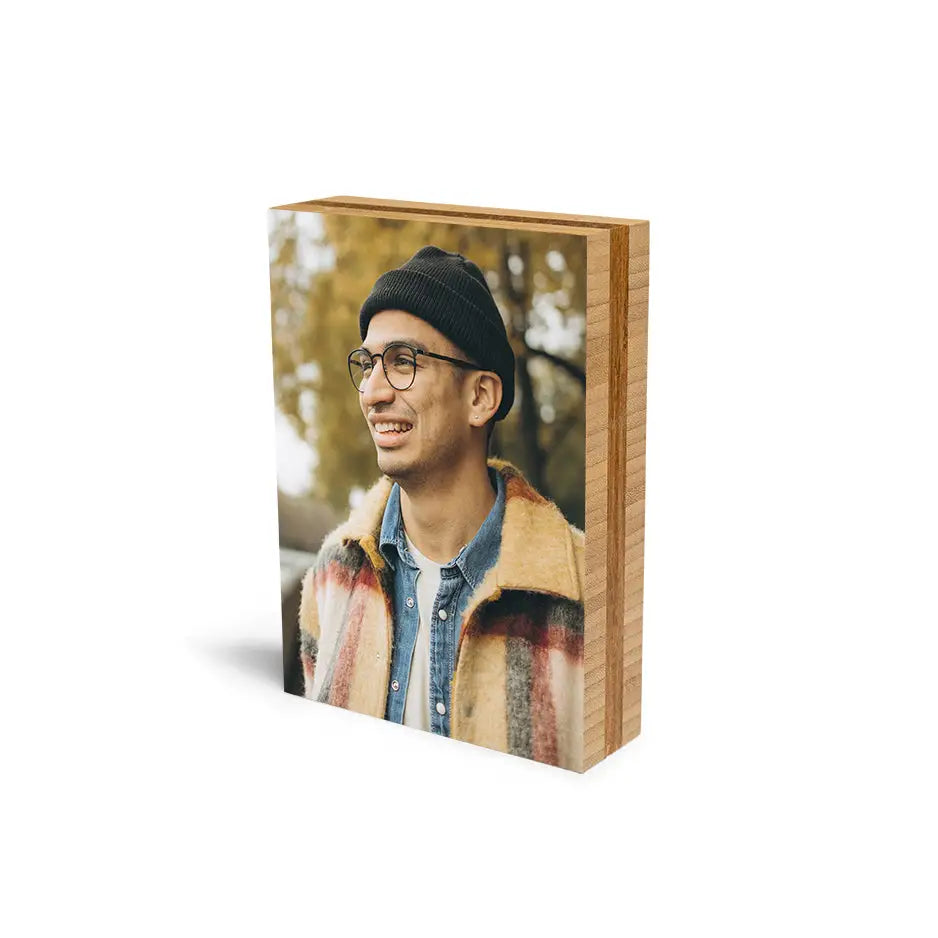 8x10 Bamboo Wood Photo Block - Portrait / No gift wrapped