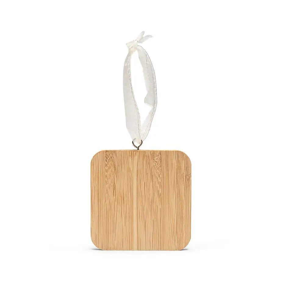 Bamboo Wood Square Ornament