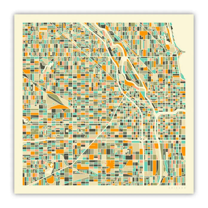 Jazzberry Blue Chicago Map