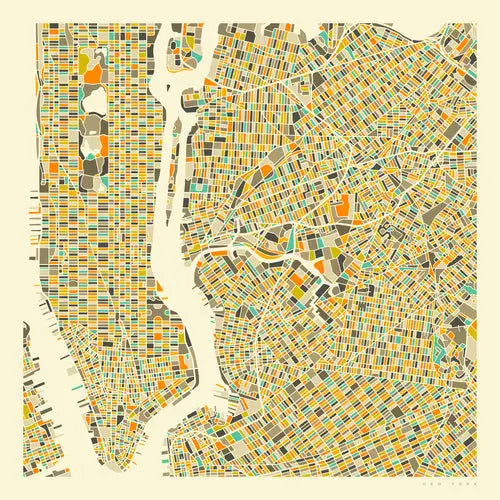 Jazzberry Blue New York City Map