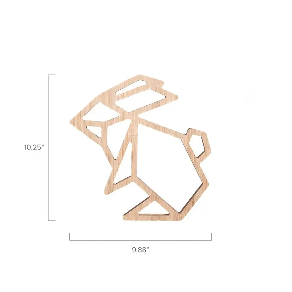 Bamboo Wall Rabbit Origami Bamboo Wood Rabbit Wall Art - Prints On Wood