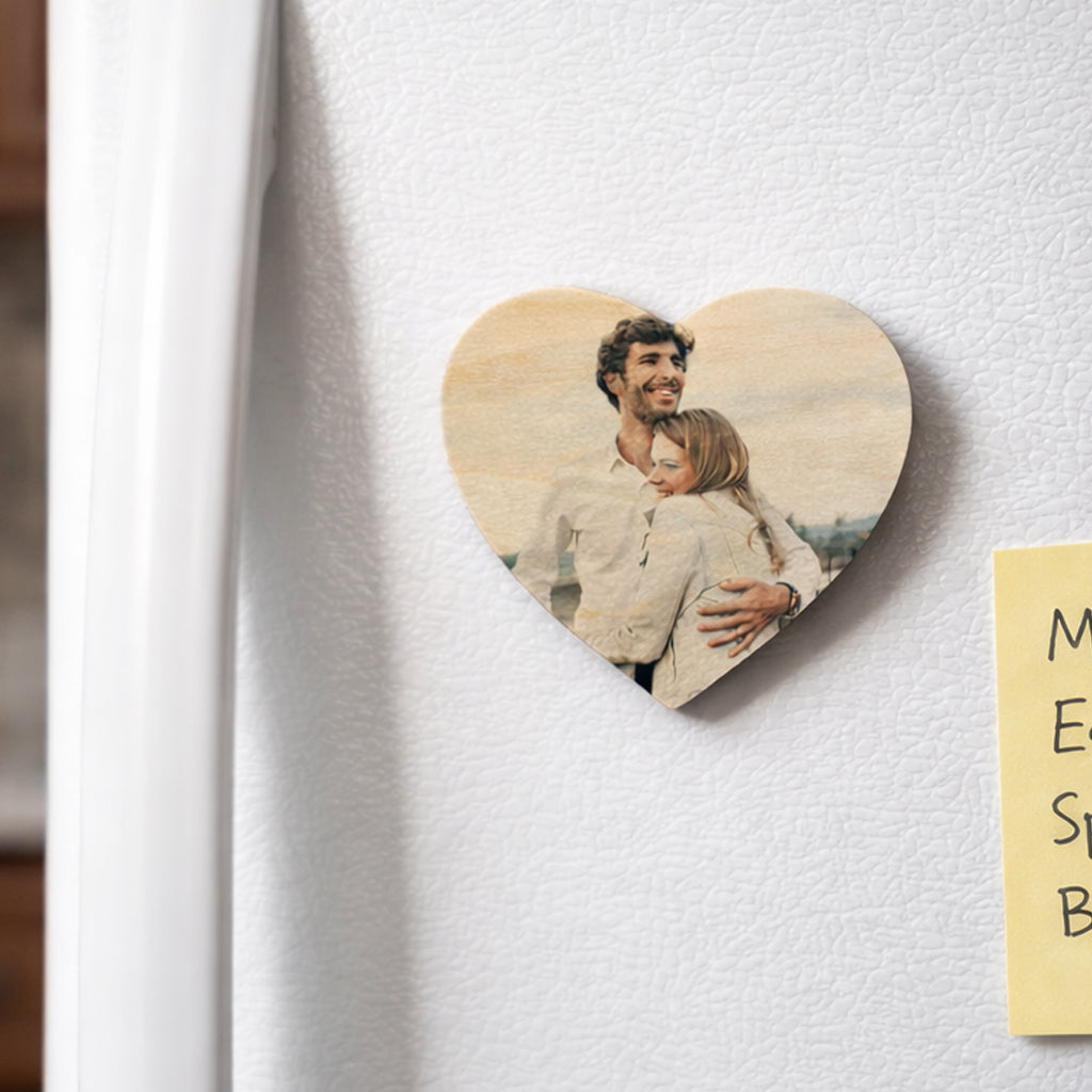 Heart Wood Print Magnets | Personalized Photo Wood Magnets – Prints On Wood