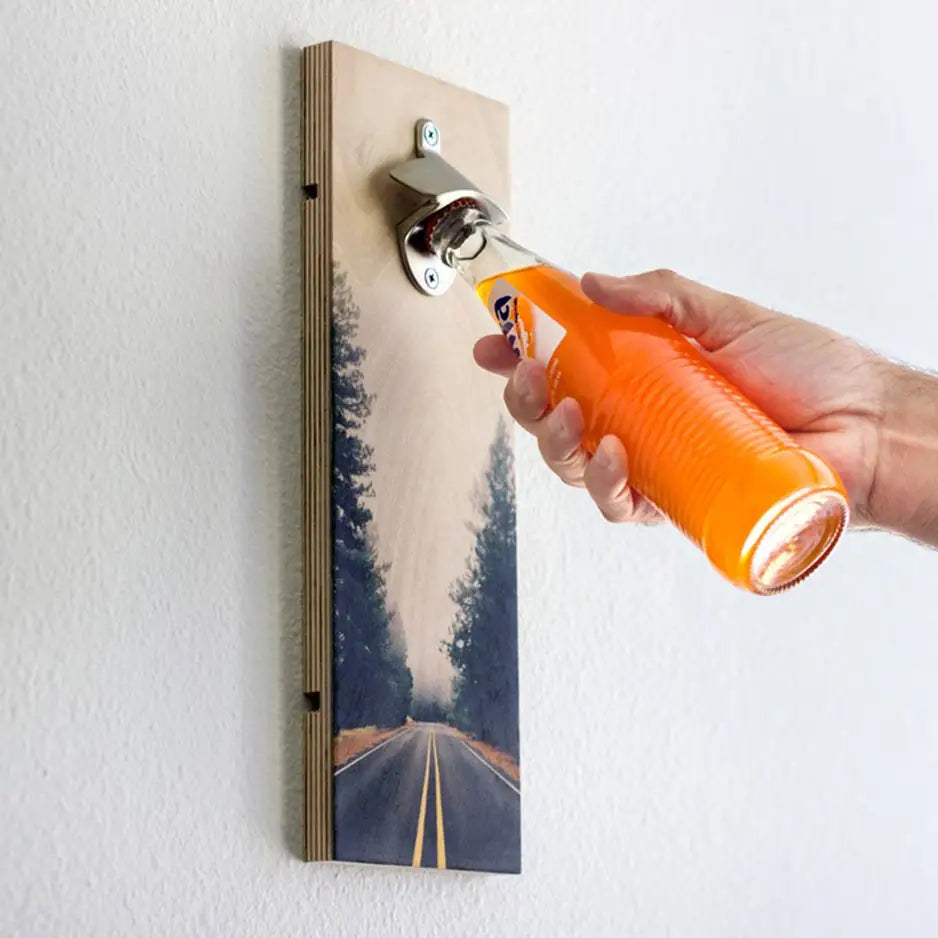 Personalized Wood Print Bottle Opener