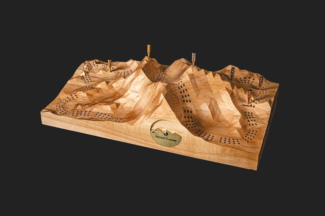 3D layered mountain wall art - rustic wood wall decor